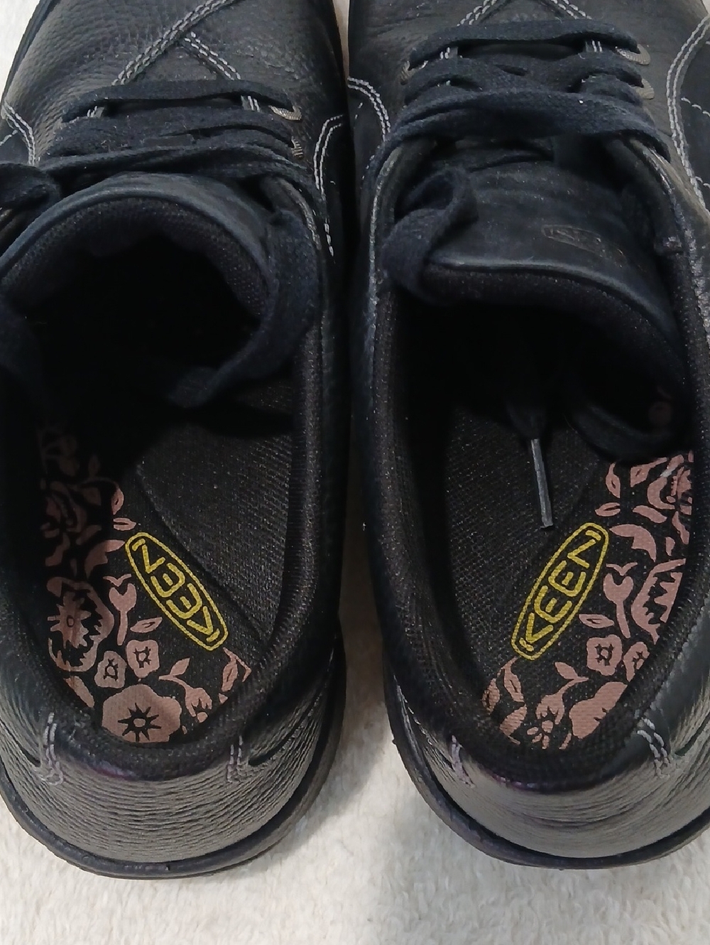 Women's Keen Presidio Black Leather Lace-Up Walking Shoes Sz 7.5 - Picture 7 of 9